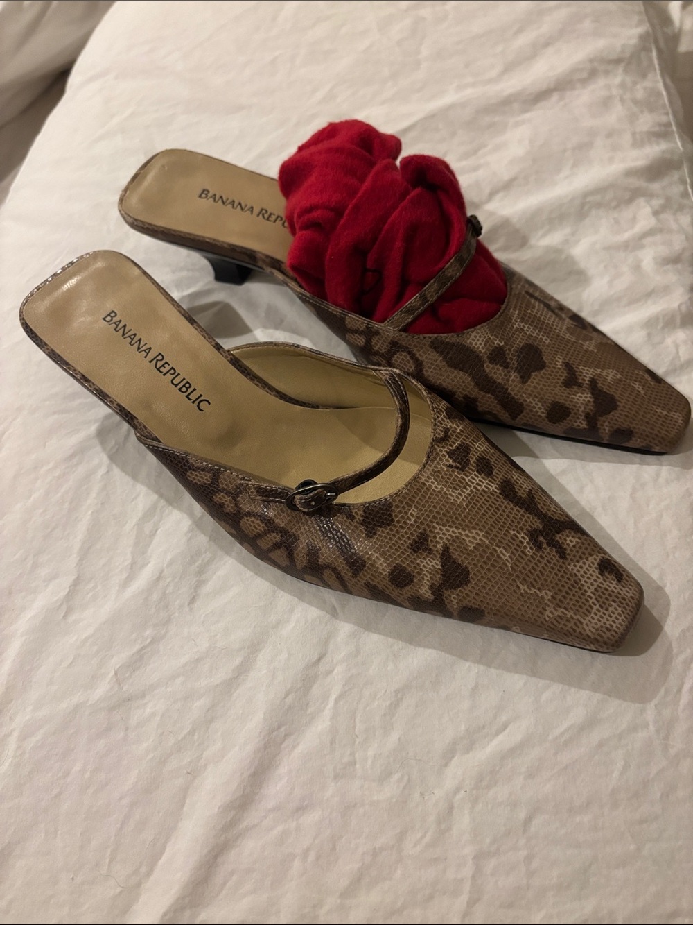 Banana Republic Brown Leopard-Print Mule Heels